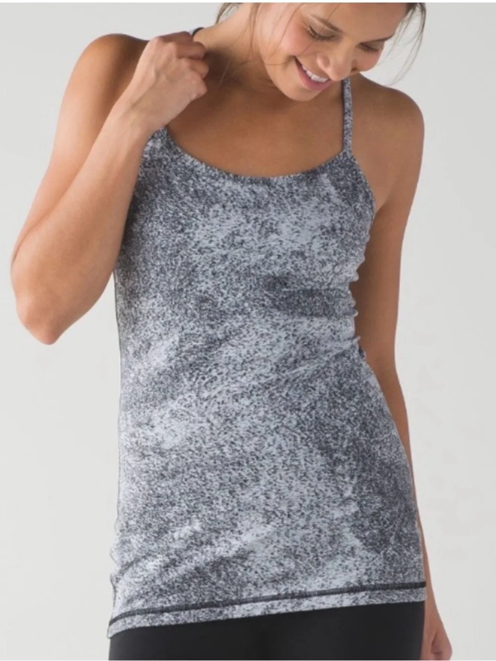 Lululemon Power Y Tank Luon Spray Jacquard White